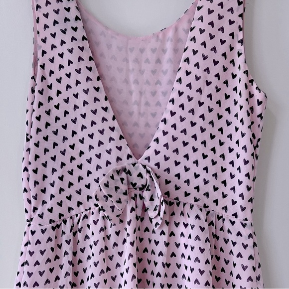 Forever 21 Pink and Black heart Casual Mini Sundress - Picture 4 of 5